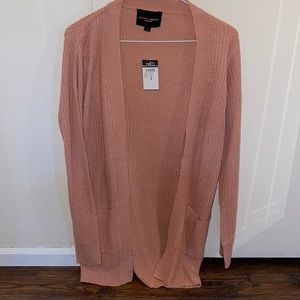 Blush pink crochet knit sweater